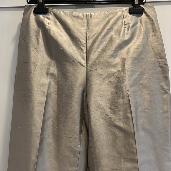 NWOT Dana Buchman silk french waisted fully lined trouser in oyster 🦪 colour - Picture 3 of 12